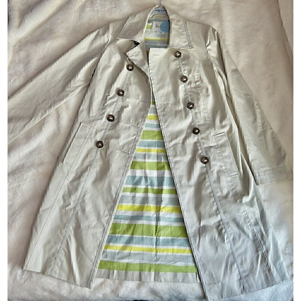 Boden Womens Trench Coat Khaki 6 *no belt* Academia Classiccore Closet Staple - Picture 3 of 16